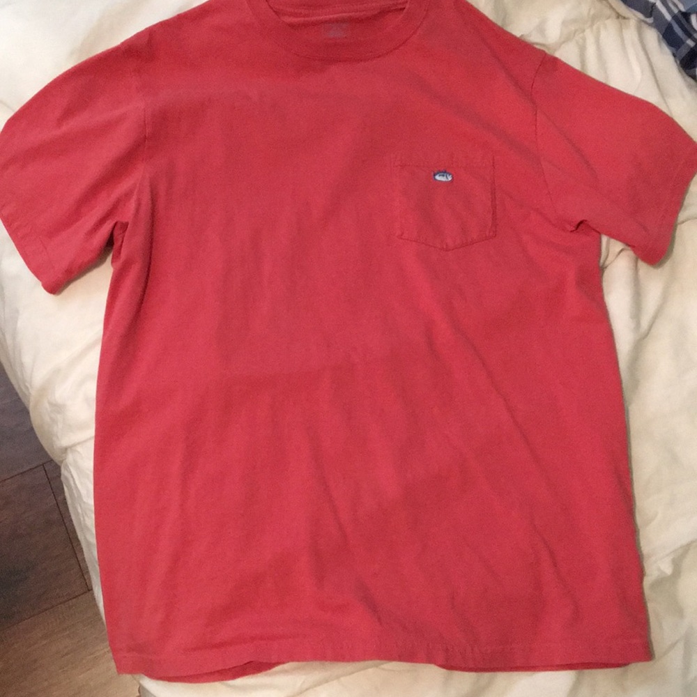 Orange Southern Tide Pocket Tee